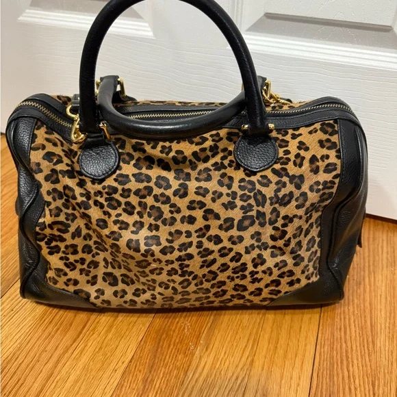 Banana Republic Leopard Print Leather Handbag - Picture 2 of 5